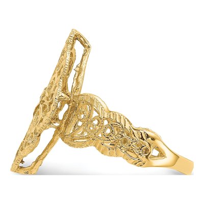 14K Yellow Gold Diamond-Cut Filigree Ring – view 6