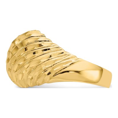 14K Yellow Gold Diamond-Cut Dome Ring – view 5