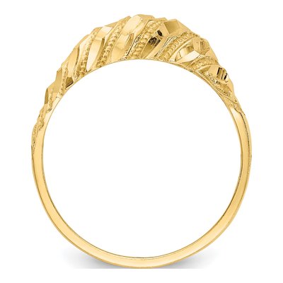 14K Yellow Gold Diamond-Cut Dome Ring – view 3