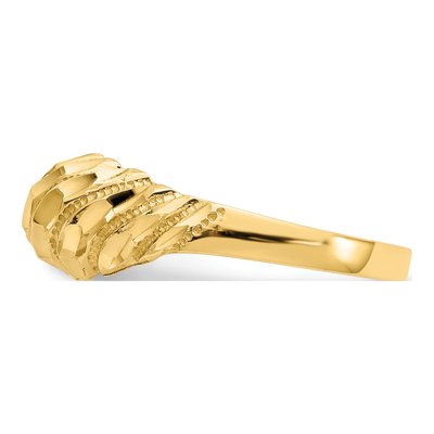 14K Yellow Gold Diamond-Cut Dome Ring – view 4