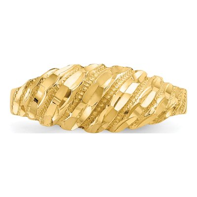 14K Yellow Gold Diamond-Cut Dome Ring – view 5