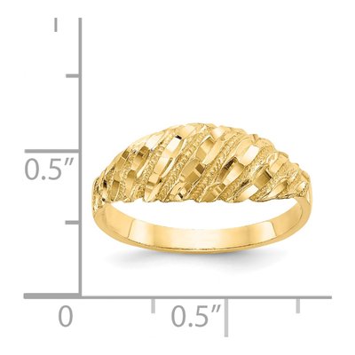 14K Yellow Gold Diamond-Cut Dome Ring – view 6