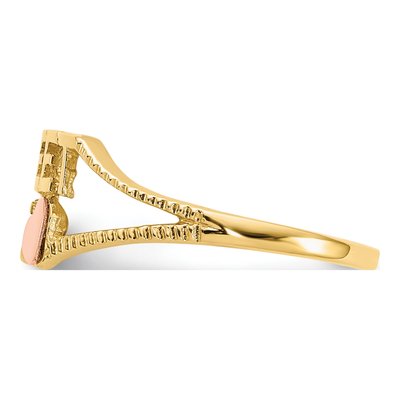 14K Two-Tone Gold Sweet 15-Heart Quinceanera Ring – view 5