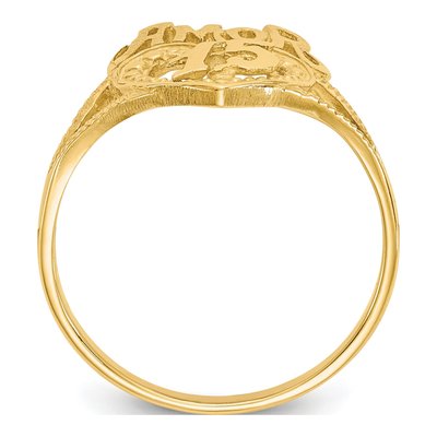 14K Yellow Gold Quinceanera AMOR 15-Heart Ring – view 3