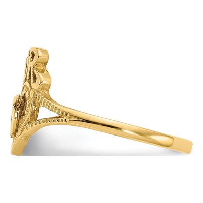 14K Yellow Gold Quinceanera AMOR 15-Heart Ring – view 5
