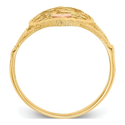 14K Two-Tone Gold Quinceaera Heart Ring – view 3