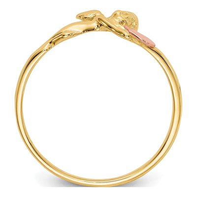 14K Two-Tone Gold Angel Heart Ring – view 3