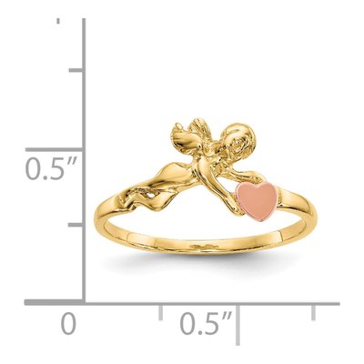 14K Two-Tone Gold Angel Heart Ring – view 4