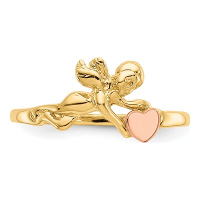 14K Two-Tone Gold Angel Heart Ring – view 6