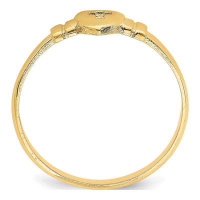 14K Yellow Gold Heart Cross Cut-Out Ring – view 3