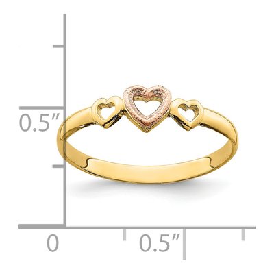 14K Two-Tone Gold Hearts Ring – view 5