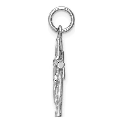 14K White Gold Crucifix Pendant – view 3