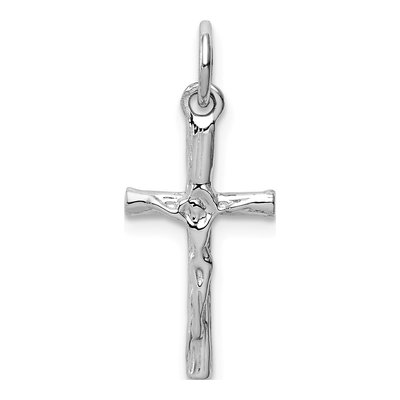 14K White Gold Crucifix Pendant