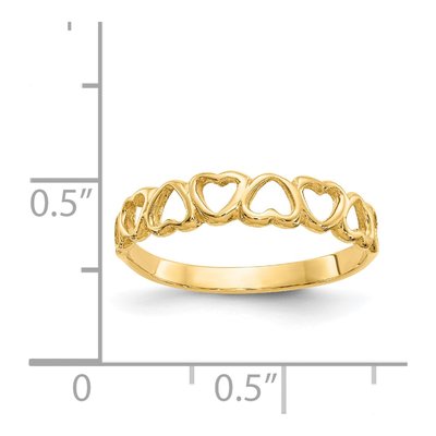14K Yellow Gold Hearts Ring – view 3