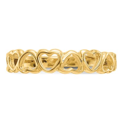 14K Yellow Gold Hearts Ring – view 5