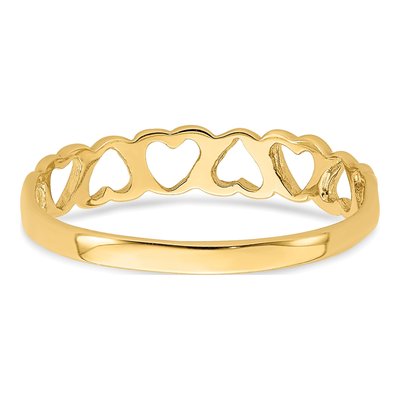 14K Yellow Gold Hearts Ring – view 6