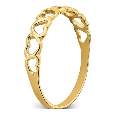 14K Yellow Gold Hearts Ring – view 7