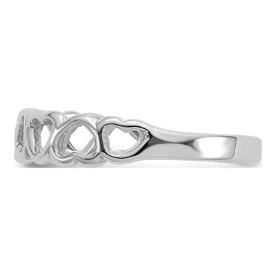 14K White Gold Hearts Ring – view 3