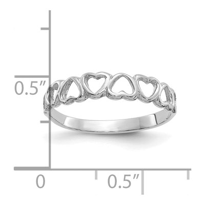14K White Gold Hearts Ring – view 4