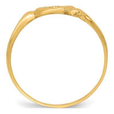 14K Yellow Gold Open Heart Swirl Ring – view 3
