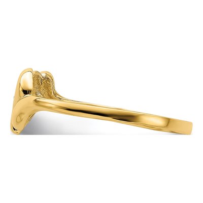 14K Yellow Gold Open Heart Swirl Ring – view 4