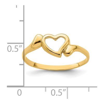 14K Yellow Gold Open Heart Swirl Ring – view 5