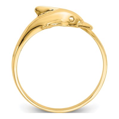 14K Yellow Gold Dolphin Bypass Ring – view 3
