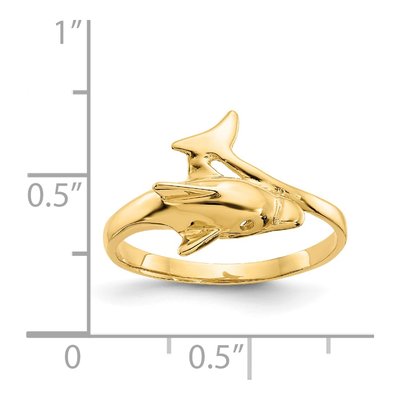 14K Yellow Gold Dolphin Bypass Ring – view 4