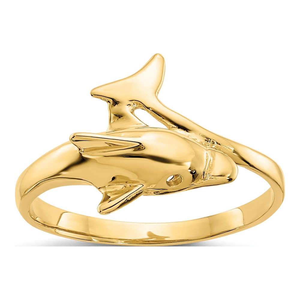 14K Yellow Gold Dolphin Bypass Ring