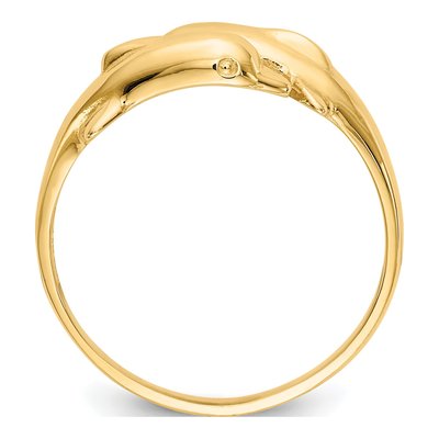 14K Yellow Gold Double Dolphin Bypass Ring – view 3
