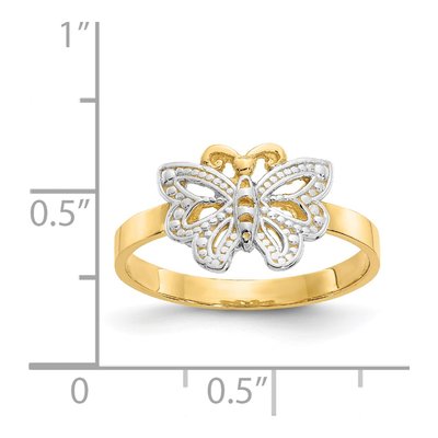 14K Yellow Gold Butterfly Ring – view 4