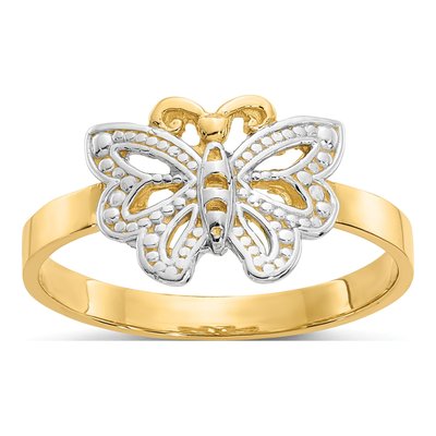 14K Yellow Gold Butterfly Ring