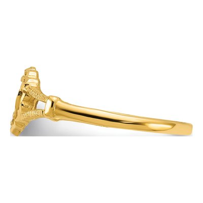 14K Yellow Gold Cross Heart Baby Ring – view 6