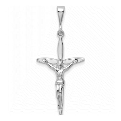 14K White Gold Passion Crucifix Pendant