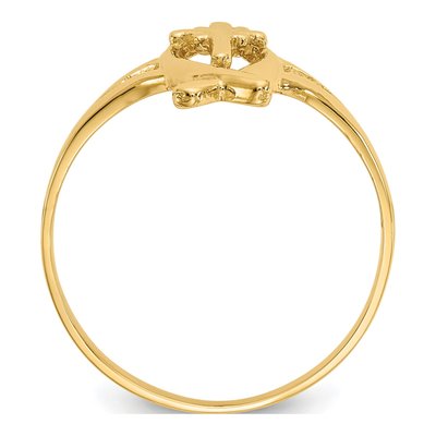 14K Yellow Gold Ichthus Cross Ring – view 3