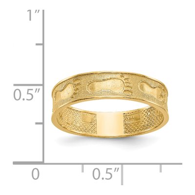 14K Yellow Gold Footprints Sand Ring – view 4