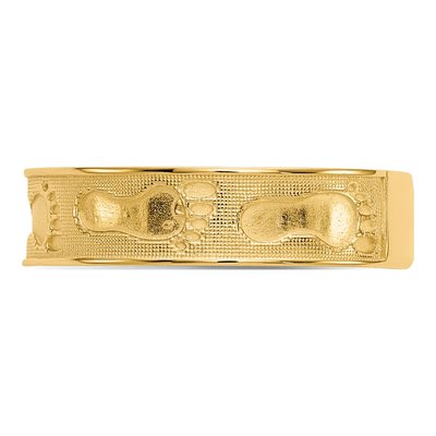 14K Yellow Gold Footprints Sand Ring – view 5