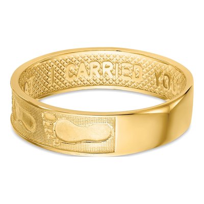 14K Yellow Gold Footprints Sand Ring – view 8