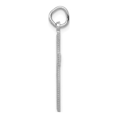 14K White Gold Diamond-Cut Cross Pendant – view 3