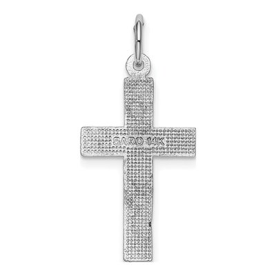14K White Gold Diamond-Cut Cross Pendant – view 4