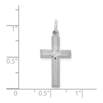 14K White Gold Diamond-Cut Cross Pendant – view 5