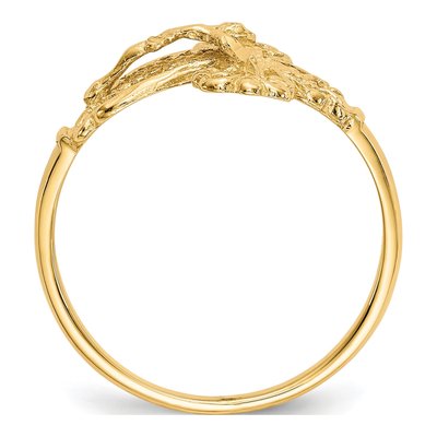 14K Yellow Gold Diamond-Cut Crucifix Ring – view 3