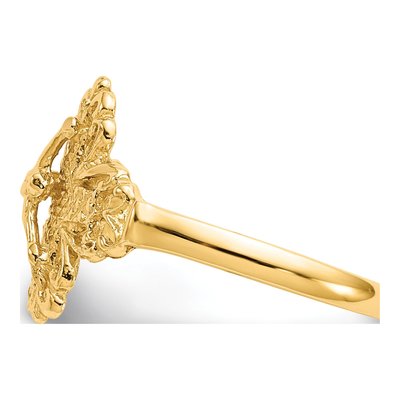 14K Yellow Gold Diamond-Cut Crucifix Ring – view 5
