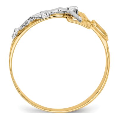Men's 14K Two-Tone Gold Crucifix Ring – view 3