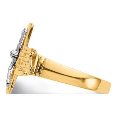 Men's 14K Two-Tone Gold Crucifix Ring – view 5