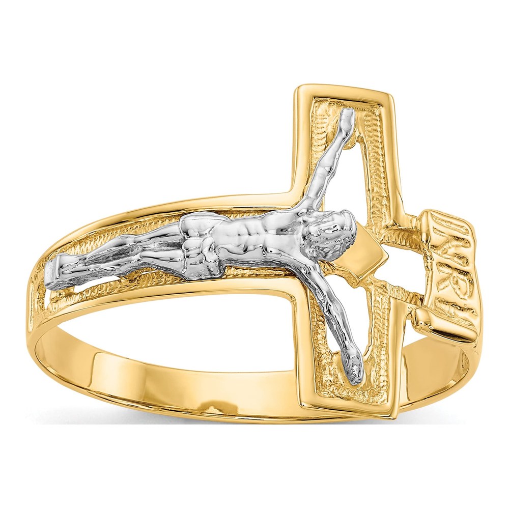 Men's 14K Two-Tone Gold Crucifix Ring