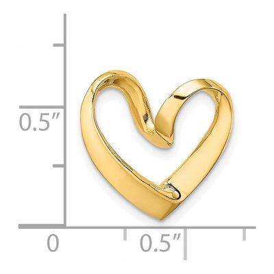 14K Yellow Gold Spiral Heart Slide Pendant – view 5
