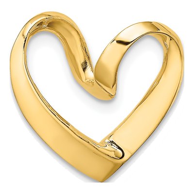 14K Yellow Gold Spiral Heart Slide Pendant