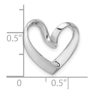 14K White Gold Spiral Heart Slide Pendant – view 4