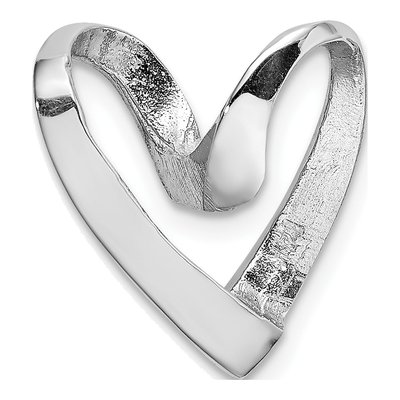 14K White Gold Spiral Heart Slide Pendant – view 5